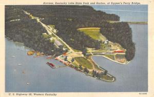 Eggners Ferry Bridge Kentucky Aerial View Linen Antique Postcard K14261