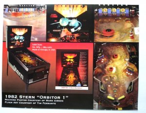 Orbitor 1 Pinball Machine Artwork Collage Ready To Frame Game Space Age Sci-Fi