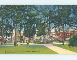 Unused Linen MONUMENT SCENE Hornell New York NY F2215