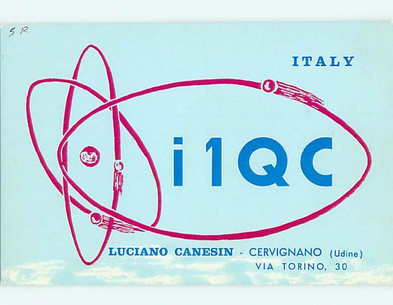 1966 vintage QSL CB HAM RADIO CARD Torino ITALY s0387