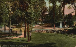 1912 Matter's Park Marion Indiana IND Trees Nature Attraction Vintage Postcard