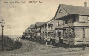 Milford CT West Ave Homes Walnut Beach c1910 Postcard