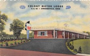 B17/ Strongsville Ohio Postcard Linen Roadside Route 42 Colony Motor Lodge Motel