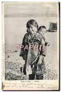 Old Postcard Polar Brother and sister Alaska