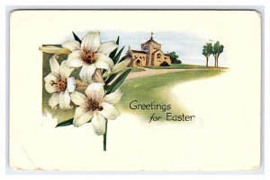 Postcard Greetings For Easter Church Lillies