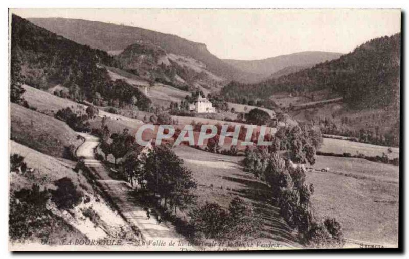 La Bourboule Old Postcard The valley of Bourboule and rock Vendeix