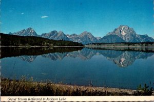 Wyoming Grand Teton National Park The Grand Tetons Reflected In Jackson Lake