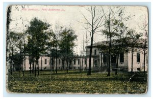 Post Hospital Fort Sheridan Illinois c1910 Unposted Unused Antique Postcard 