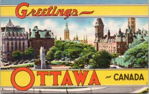 Greetings from Ottawa Ontario ON Large Letter Unused Postcard F18 