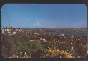 Washington Mound Rainer from SEATTLE Queen Anne Hill Elliott Bay pm1951 ~ Chrome