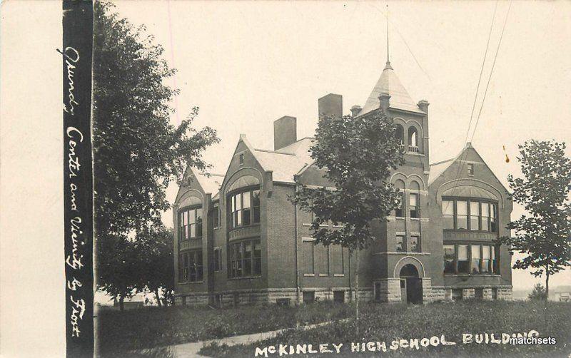 C-1910 Grundy Center Iowa McKinley High School Building RPPC real photo 10409