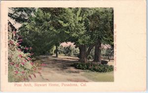 PASADENA, CA California   PINE ARCH Pathway  STEWART HOME  c1900s  Postcard