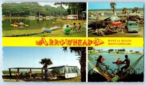 1960 Myrtle Beach South Carolina SC Postcard Lake Arrowhead A Family Campground