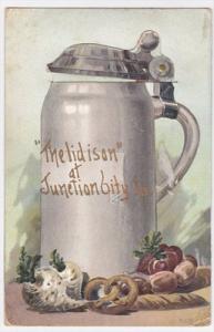 The Lid Is On At Junction City Beer STein Embossed Postcard