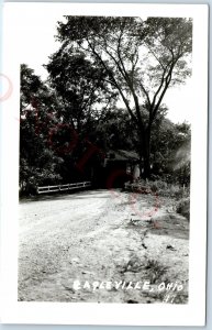 c1950s Eagleville, OH RPPC Covered Bridge Real Photo Ashtabula Co. Postcard A98