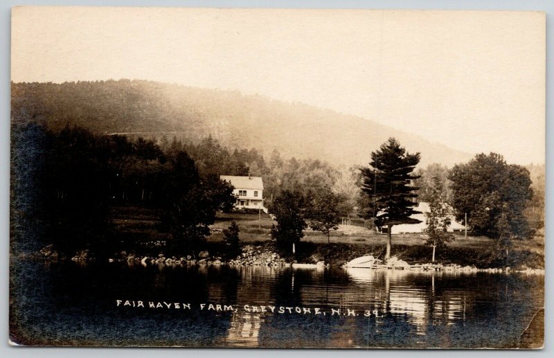 Greystone New Hampshire~Of A Foggy Morning~Fair Haven Farm RPPC c1910 Postcard 