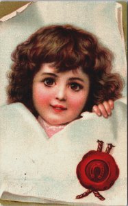 Frances Brundage Cute Girl  Vintage Postcard C080
