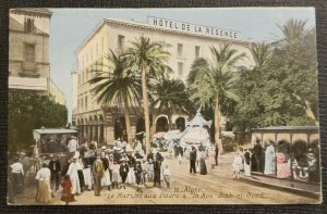 Vintage Colorized Photo Postcard Hotel De La Regence Bab El Oued Algeria