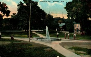 C.1905-10 Fountain Park in Newark, Ohio Postcard F1