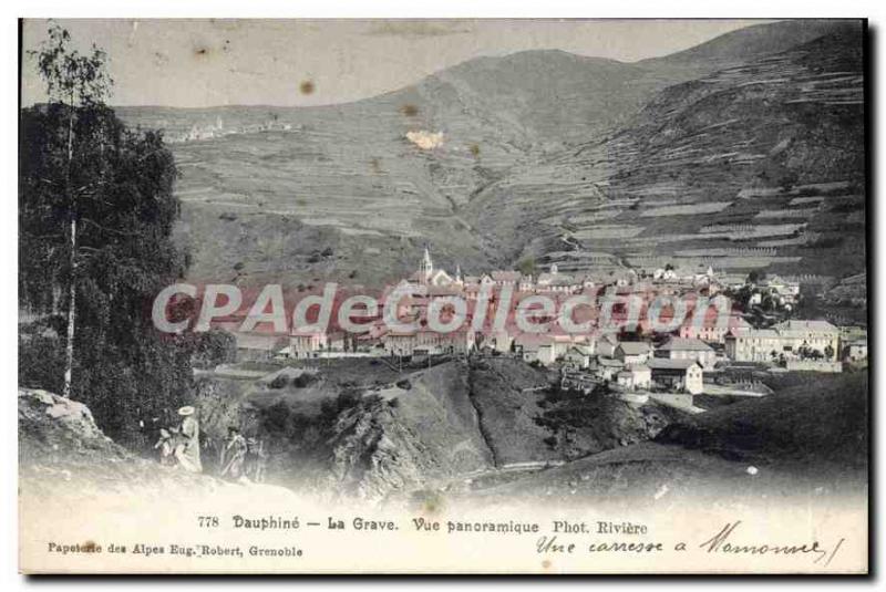 Old Postcard Dauphine La Grave Panoramic