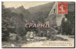 Cernay City Old Postcard Fall of the river cascades