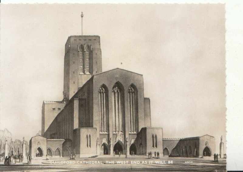 Surrey Postcard - Guildford Cathedral - The West End As It Will Be - Ref 17386A 