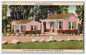 Tallahassee Florida Postcard Lake Ella Motor Court Marble Veneer Cottages c1940