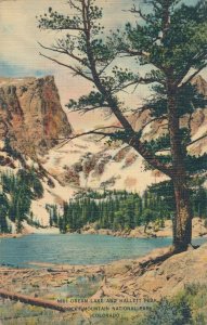 Dream Lake & Hallett Peak Rocky Mountain National Park CO Colorado pm 1947 Linen
