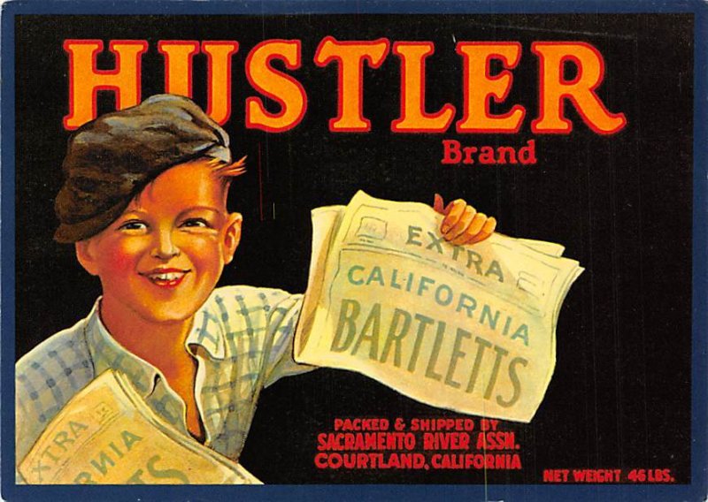 Hustler brand Cortland, CA, USA Advertising Unused 