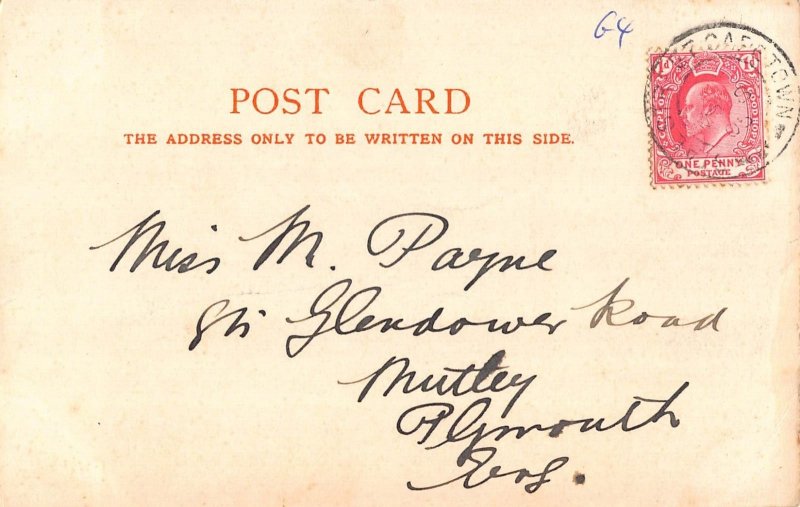 South Africa 1905 native child with bow arrows spear ethnic vintage postcard