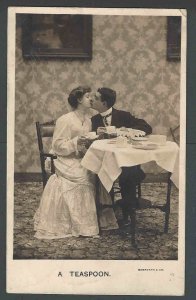 1907 RPPC Romantic Couple Having Tea
