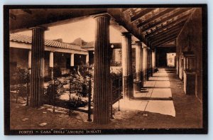 Pompei Campania Italy Postcard House of the Golden Cupids c1910 Antique