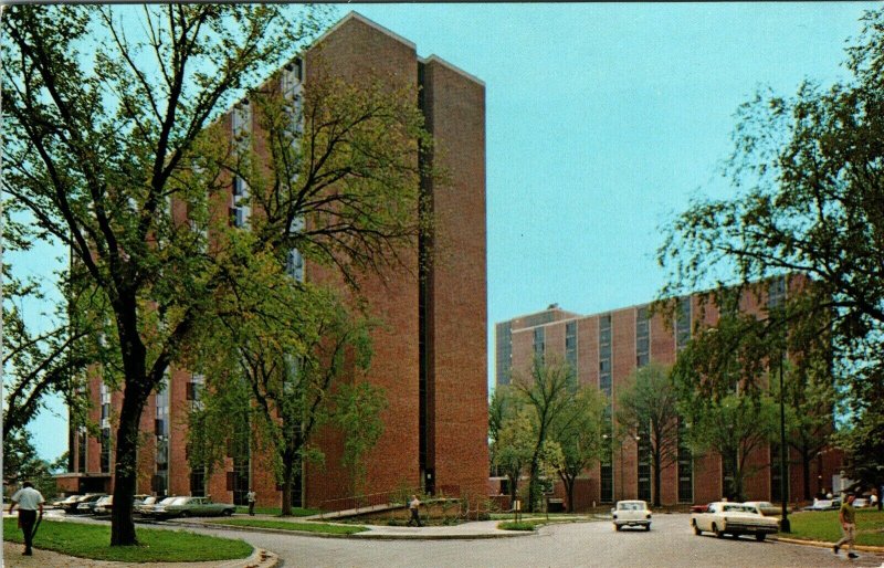 University of Iowa City Reinow Residence Hall Dorm VTG Postcard 1950's 60's