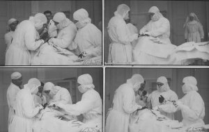 Inter-wars medicine doctors surgery intervention lot of 4 real photo postcards 