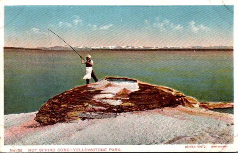 Yellowstone National Park Hot Spring Cone Haynes 1909 Photo