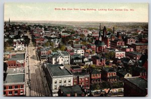 Kansas City Missouri, Bird's Eye View Long Building Looking E. Kansas Postcard