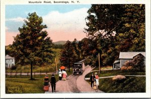 Vtg Sacandaga New York NY Mountain Road Street View 1920s Unused Postcard