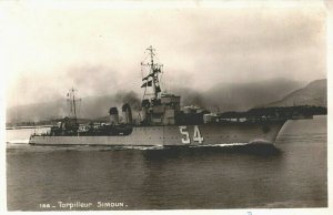 Torpilleur Simoun Battleship French destroyer Simoun Battleship RPPC 08.96