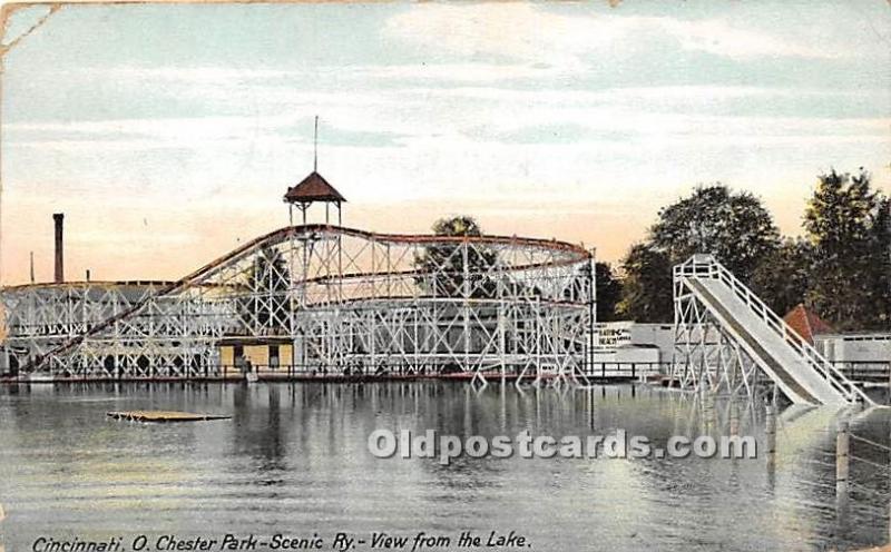 Chester Park, Scenic Ry view from the Lake Cincinnati, Ohio, OH, USA 1913 cre...