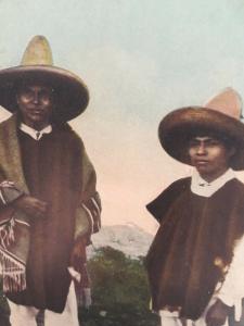 Postcard Mexican Men  wearing Sombreros in Indigenas, Mexico  Z9