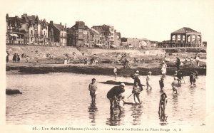 Vintage Postcard Les Sables D'Olonne Les Villas Et Les Rochers Du Phare Rouge
