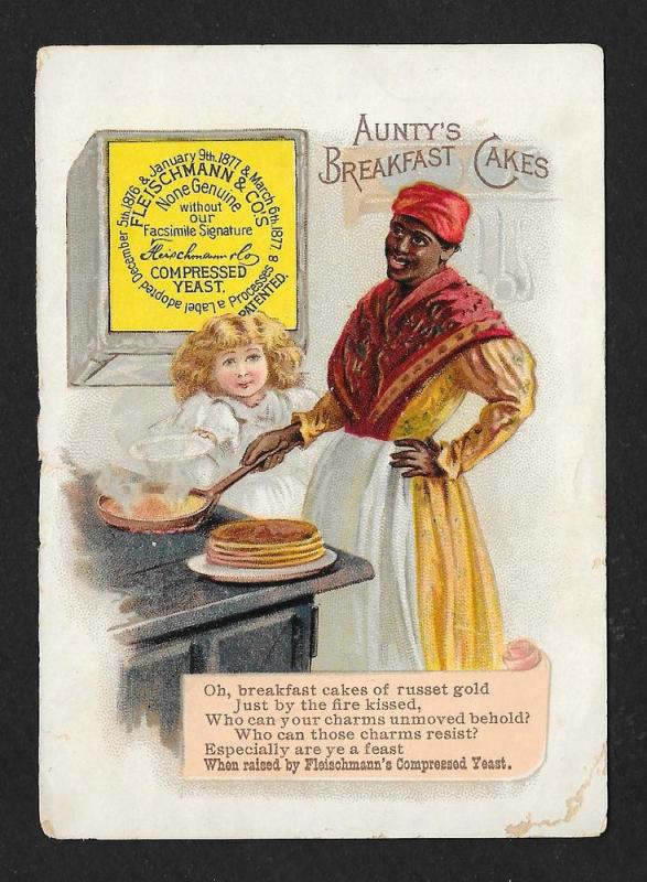 VICTORIAN TRADE CARD Fleischmann Yeast Black Lady Cooking