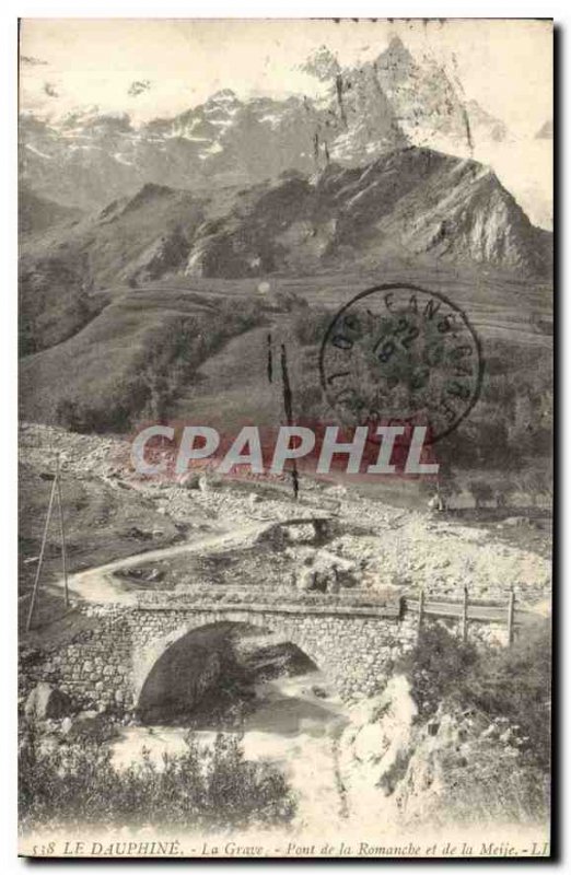 Old Postcard The Dauphine Grave Bridge Romanche and Meije