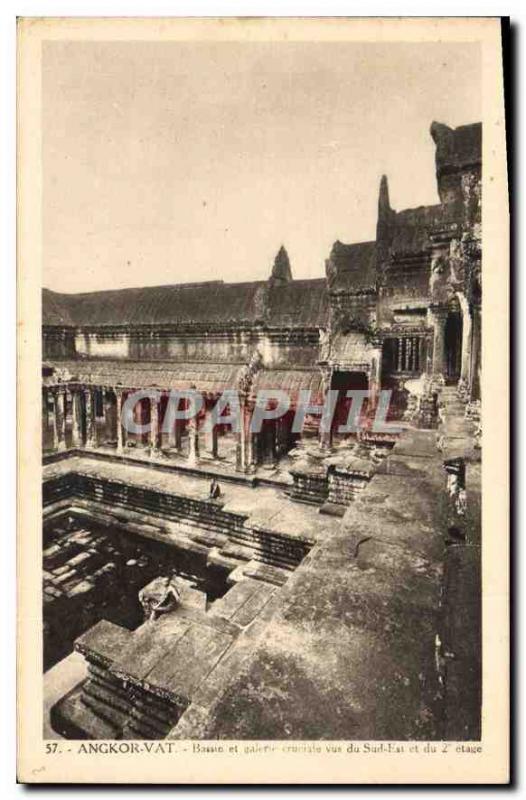 Postcard Ancient Angkor Wat Baasin South East