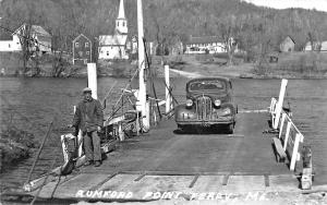 Rumford Point ME Ferry Old Car Real Photo Postcard