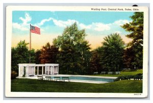 Wading Pool Central Park Tulsa Oklahoma OK UNP Linen Postcard T8