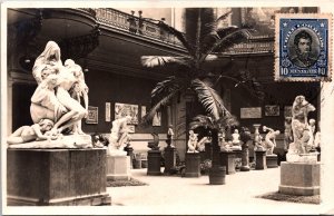 Chile Santiago Hall Del Palacio Bellas Artes Vintage RPPC 09.64