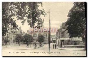 Old Postcard Dol de Bretagne Place Post