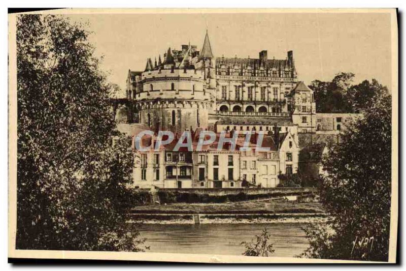 Old Postcard Amboise Seen From The Edge Of The Loire