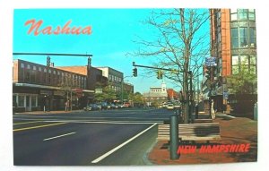Vintage Postcard 1970's Main Street looking North Nashua NH New Hampshire